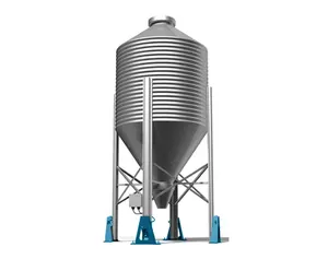 Frango avicultura Feed Silo 14 ton ~ 34 ton Cestos de armazenamento Galvanized Hopper Bottom