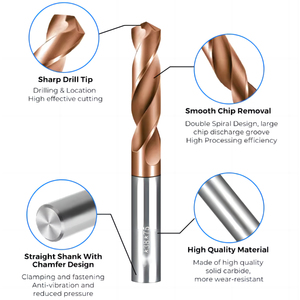 Foret en carbure à refroidissement externe à 4 tiges de 3,0 à 4,0 mm pour le traitement de la fonte sur machine CNC, réduction de 5 % - Product Image 2