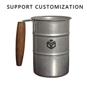 <span class=keywords><strong>Mug</strong></span> à café en acier inoxydable 304 avec poignée en bois, design rétro de luxe léger, pour voyage et camping en extérieur, vente en gros - Product Image 5