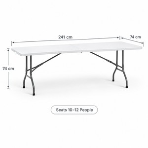 Table rectangulaire en plastique personnalisée OEM, couleur au choix, pour cour, jardin, pique-nique, événement extérieur, table pliable portable - Product Image 2