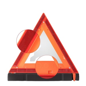 Triangle d'avertissement de sécurité routière pliable hautement réfléchissant certifié DOT marché américain UAS 3pcs par boîte de transport