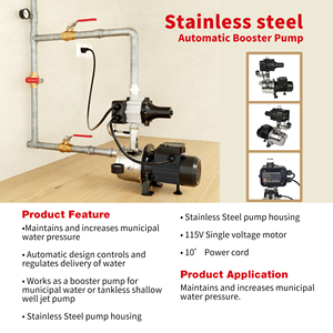 Pompe Booster a pressione senza piombo in acciaio inox pompa automatica Booster per la pressione dell'acqua - Product Image 2