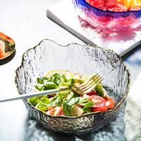 Tazón de Vidrio Ecológico para Ensaladas, Frutas, Verduras y Dulces, con Forma Irregular Creativa y Color Personalizado, para Fiestas, Empacado en Cartón, 2024