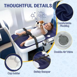 Inflatable Toddler Airplane <b>Bed</b> with Adjustable Safety Belt <b>Portable</b> Travel Footrest <b>Bed</b> - Product Image 5