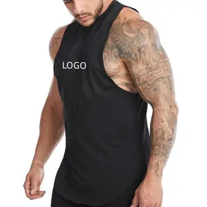 Wholesale Summer Polyester Bodybuilding Fitness Running Workout Quick Dry Mesh Breathable Gym Sports Custom Men Tank Tops