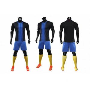 Camiseta de Fútbol de Poliéster 100% Transpirable de Secado Rápido, Color Negro y Azul, Personalizada, de Talla Grande, Nueva, de Alta Calidad, en Oferta - Product Image 1