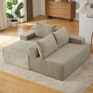 L-Shaped Sectional <b>Sofa</b> Set with Deep Seat Modular Sleeper No Assembly Required Upholstered Washable for Living Room <b>Hotel</b> Villa - Product Image 6