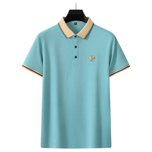 Moda de negocios diaria de verano para hombre para Polo, nueva tela de punto de manga corta transpirable, Color sólido con bordado 3D - Product Image 6