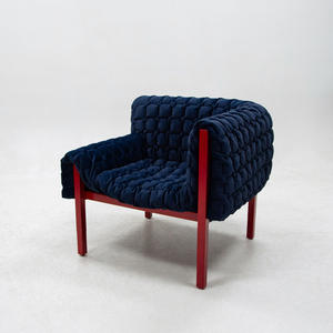 Fauteuil d'angle italien moderne, mobilier minimaliste de luxe, chaise de salon avec structure métallique, fauteuil d'appoint de luxe pour la maison - Product Image 3