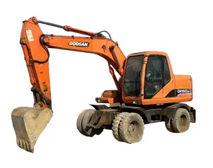 Vendi usato per macchine edili escavatore a ruote utilizzato Doosan DH150W-7 escavatore cingolato con nuovissimo martello e secchio