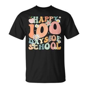 T-shirt Groovy per il 100° giorno di scuola, design Happy Teacher Student per la festa dei 100 giorni - Product Image 1