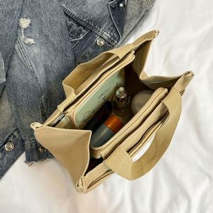 Custom-sized Solid-color Eco-friendly Canvas Handbagscasual Single-shoulder Handbags and Student Bags - Product Image 3