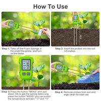 Testeur de sol numérique LCD 3 en 1 PH/Humidité/Température, haute précision, avec rétroéclairage, pour plantes d'intérieur, jardin, pelouse, ferme