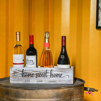 Bouteille d'arôme à bas prix plante en pot vin alcool Art Style décoratif pin naturel boîte de rangement en bois