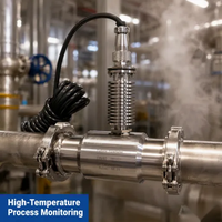 Débitmètre à turbine haute température 180 degrés DN4-DN80 en acier inoxydable pour eau chaude, huile et liquides, avec sortie impulsion RS485 4-20mA