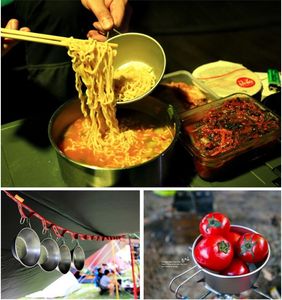 Tazón de acero inoxidable para cocinar y beber al aire libre, con asa en forma de U, 300 ml, acero inoxidable 304, taza con asa en forma de U - Product Image 3