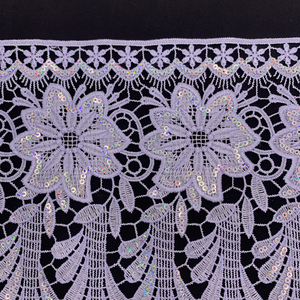 Chất lượng cao polyester ren trắng encaje bordado hóa chất sequin guipure ren TRIM biên giới cho các phụ kiện - Product Image 3