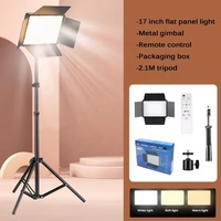 Kit d'éclairage vidéo LED RL1800 17'' avec trépied 2,1 m, panneau LED bicouleur 50W et télécommande pour vlogging, studio vidéo et éclairage doux