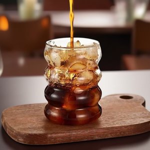 2 Stück Bubble-Gläser, 350 ml, gerippt, dickwandig, robust, luftdicht, wasserdicht, aus Borosilikatglas, wiederverwendbar, spülmaschinen- und mikrowellengeeignet - Product Image 3