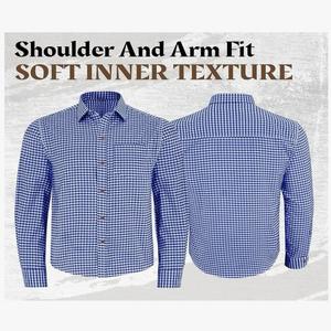 Camisa Formal Bávara para Hombre, Estilo Oktoberfest, Cuello con Botones, Cierre de Botones Cubiertos, Diseño a Cuadros, Mezcla de Poliéster/Algodón, Informal - Product Image 2