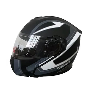 Casco de motocicleta modular de carreras para adultos barato casco de Motocross de moto abatible hacia arriba negro fresco con lente dual - Product Image 2