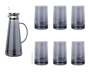 In Style Heat-Resistent Fashionable 7PCS Drinking Set 1950ml Glass <strong>Kettle</strong> With 6pcs Cup Sets Beer /juice Jar Jug <strong>glassware</strong> - Product Image 1