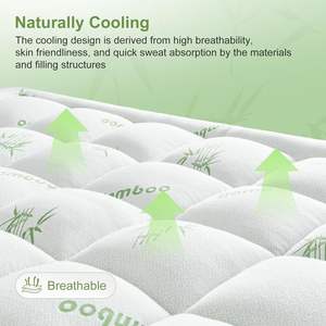 <span class=keywords><strong>Surmatelas</strong></span> souple respirant de haute qualité 2 pouces couvre-matelas matelassé en bambou King Size pour la maison d'hôtel - Product Image 2