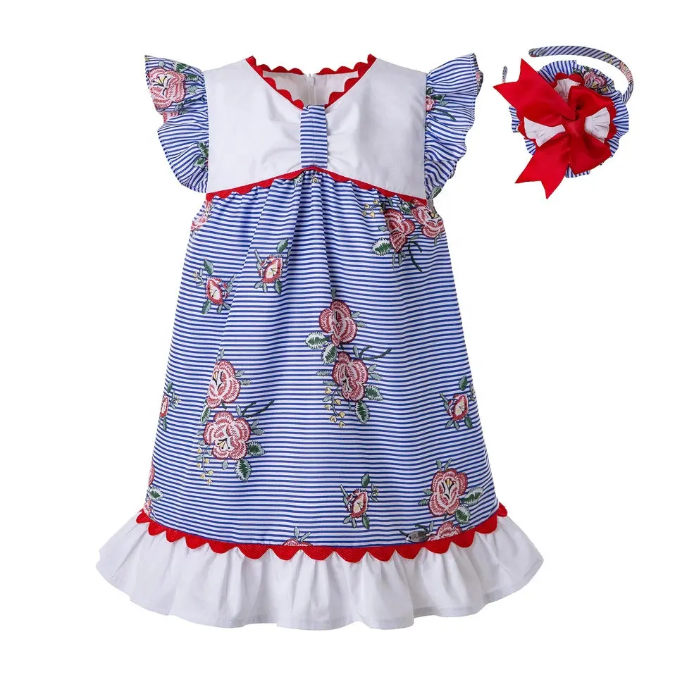 Pettigirl Cute Baby Girl Dresses Purple Dress With Flower Kids Summer Clothes