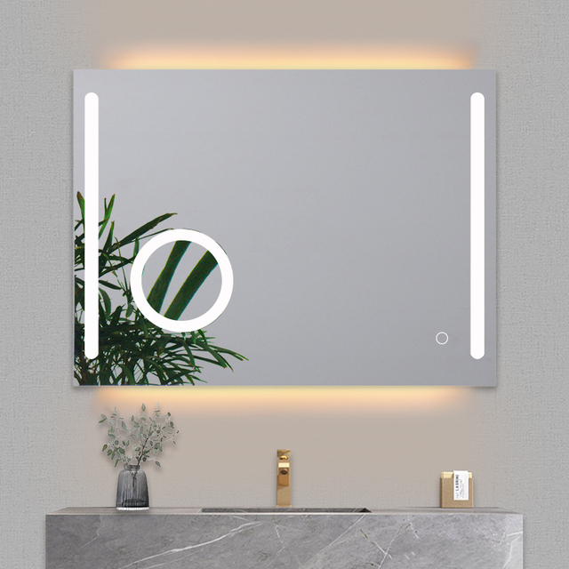 Luxury Smart Bathroom Mirror with Variable Light LED Modern Design Magnified Zoom and Illuminated Image for Hotels