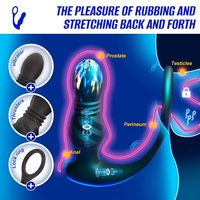 Masseur de prostate vibrant en silicone alimenté par USB, stimulateur anal, godemiché, plug anal, stimulateur de testicules, retardateur d'éjaculation, 10 modes de vibration, télécommande