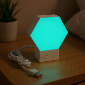 Lámpara de Escritorio LED Hexagonal Inteligente para el Hogar, Alimentada por USB, Control por Aplicación, Color Cambiable, Diseño Moderno, Cuerpo de Plástico - Product Image 2
