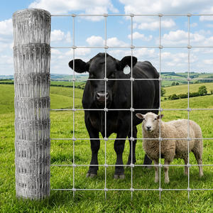 Clôture de champ en fil de fer tissé à nœuds fixes galvanisé de 5, 6, 7, 8 pieds pour cerfs, bovins, chevaux, pour utilisation en ferme et sur les prairies - Product Image 1