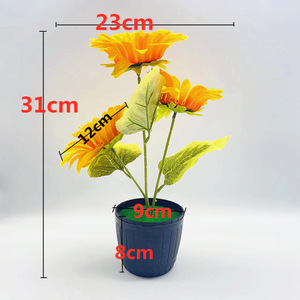 Plante artificielle en pot tournesol Qi Xing 31 cm, fleur en soie, décoration intérieure - Product Image 2