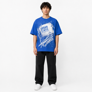 T-shirts pour hommes surdimensionnés à coupe carrée, 250 GSM, 100 % coton, épaules tombantes, logo personnalisé, grandes tailles, conception OEM ODM - Product Image 1