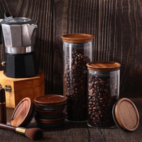 Couvercle en bois d'acacia Yuan Zhuo écologique et durable, avec joint en silicone hermétique, taille personnalisable, qualité alimentaire, pour bocaux Mason - Vente chaude