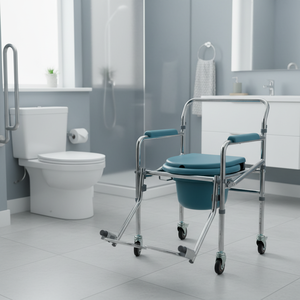 Top Seller Commode Chair Wheels Smooth Rolling Toilet Chair Comfortable Seat Durable Portable Design 1L Capacity - Product Image 2