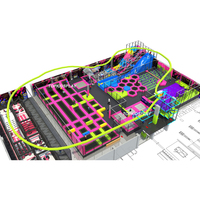 Parque de Trampolines Interior Personalizado con Zona de Juegos para Niños y Adultos, con Bungee Jumping y Fitness