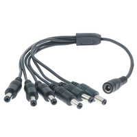 4 6 divisor de potencia de ordenador de 8 vías 2,1*5,5mm Cable de CC 5,5*2,5mm 1 CC 1/8 divisor de línea de alimentación macho aislamiento de PVC Conductor de cobre