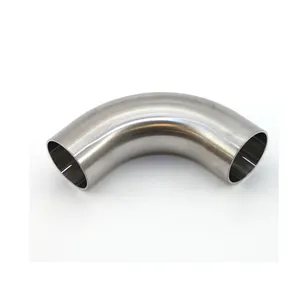 Hygienic and Sanitary Fluids Industry Stainless Steel DIN Long Type 90 degree welding elbow