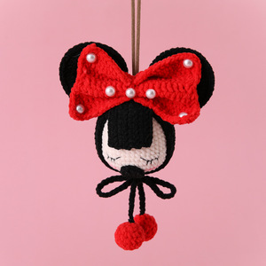 Décoration de voiture de Noël en forme de feuille de laine douce et mignonne de style coréen avec Minnie pour le salon, la fête des pères et le Nouvel An - Product Image 2