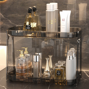 Bathroom Storage Rack 2 Tier Acrylic Cosmetic Organizer Freestanding Countertop <b>Shelf</b> for Makeup and Toiletries - Product Image 3