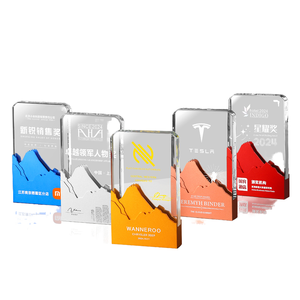 Tùy chỉnh thiết kế mới <span class=keywords><strong>Laser</strong></span> khắc Kim Loại pha lê giải thưởng danh hiệu mảng màu cơ sở pha lê cho doanh nghiệp nhân viên xuất sắc - Product Image 1