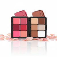 Palette de maquillage 12 couleurs ultra pigmentée : surligneur, contouring, blush crème longue tenue au fini naturel, tout-en-un