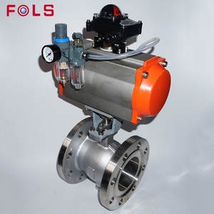Válvula de bola de control con puerto en V, operada neumáticamente, con brida, CF8 CF8M - Product Image 2