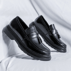 Scarpe eleganti da uomo firmate retrò mocassini Casual in pelle microfibra-punta alta facile da indossare altezza che aumenta i nuovi stili per i grandi - Product Image 3