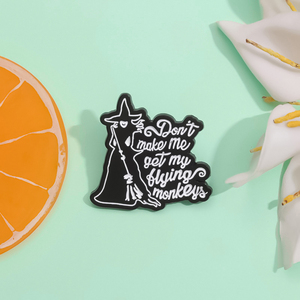 เข็มกลัดเคลือบแม่มดฮาโลวีนไม่ได้<span class=keywords><strong>ทำ</strong></span>ให้ฉันได้กระเป๋าเป้สะพายหลังเครื่อ<span class=keywords><strong>ง</strong></span>ประดับเข็มกลัดโลหะรูปลิงบินได้ - Product Image 2