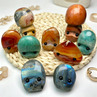 Figurine de hérisson en pierre naturelle, labradorite, sardonyx, agate, ornement monstre en cristal pour collection et cadeau, vente en gros