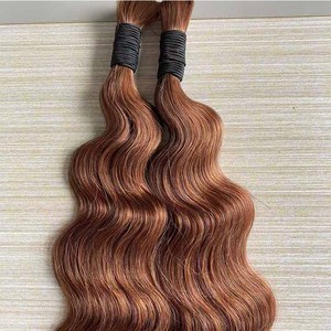 Extensión de pelo de color #30 personalizada cabello humano ondulado camboyano alineado con cutícula India virgen a granel para trenzar - Product Image 4