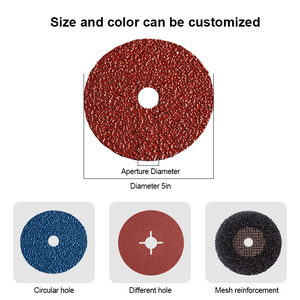 Disco de lijado de fibra <span class=keywords><strong>Indasa</strong></span>, disco abrasivo de fibra de nailon, color rojo, oro azul, 1 orificio - Product Image 6
