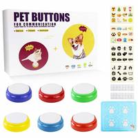 Boutons d'entraînement pour animaux de compagnie enregistrables de haute qualité (lot de 6) avec son clair, buzzer de communication réenregistrable pour chiens et chats